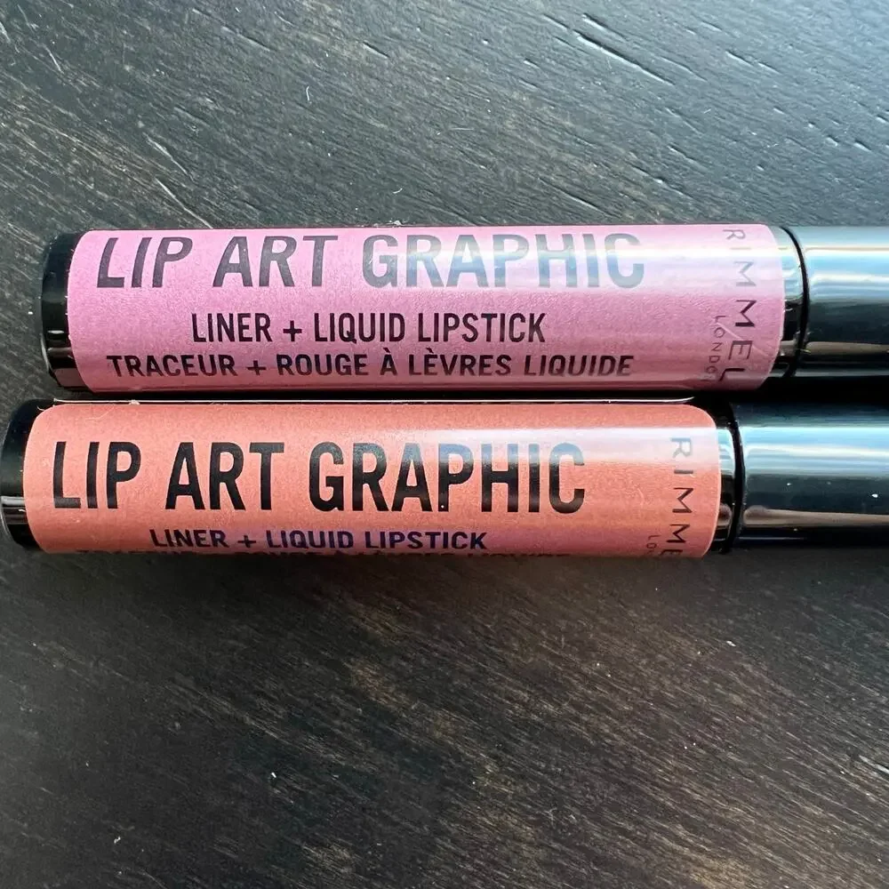 Rimmel Lip Art Graphic Liner + Liquid Lipstick 760 Now or Never and 220 Vandal